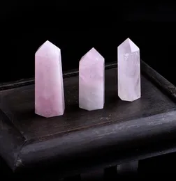 Punto di cristallo di quarzo rosa naturale Ornamento minerale Bastone di riparazione magico Decorazione della casa di famiglia Decorazione dello studio Regalo fai da te4766603