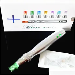 Beauty Microneedle Roller 5 Speeds Derma Pen Led Pon Electric Meedle For Skin Rejuvenation Therapy And Nano Needles With Dermapen 7Col Dh0Vj