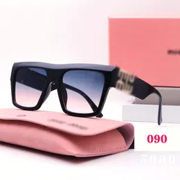 Солнцезащитные очки mui mui Дизайнерские солнцезащитные очки с плоской вершиной в большой оправе Женские солнцезащитные очки с защитой от излучения UV400 Индивидуальные мужские очки в стиле ретро Пластина высокого качества