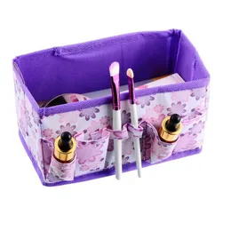 Storage Boxes Bins Mtifunction Beauty Flower Printing Folding Makeup Cosmetics Box Desktop Organizer Za4219 Drop Delivery Home Gar Dh0Ex