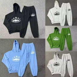 Tasarımcı Mens Trailtsuits Moda Hoodies Corteizs Demon Isl Yıldız Tekne Baskı gevşek kapüşonlu kazak Sonbahar/Kış Peluş Spor Gündelik Seti