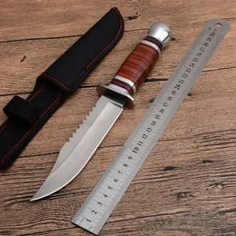 Classic Wood Handle K3021 Fixed Blade Knife K3021B 3Cr13Mov Stainless Steel Blade Tactical Outdoor Camping Hunting Survival Rescue EDC Tools