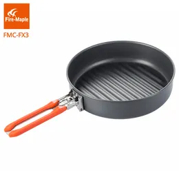 Camp Kitchen Fire Maple Feast Vulcan Outdoor Camping Hiking Pinic Portable Hard Aluminium Alloy 09L Frying Pan Foldable Handle FMCFX3 230425