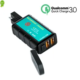 Novo carregador USB Dual Motorcycle SAE para USB Adaptador com suporte ON/OFF SUPORTE QC3.0 PPS DCP FCP SCP AFC MTK PE para iPhone Samsung