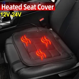 Car Seat Covers Heated Cover Cushion Warmer Front Rear Pad 12V 24V Universal Winter Warming Heater Accessories Protector