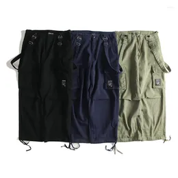 Pantaloni da uomo larghi casual tuta a gamba larga bavaglino giapponese Amikaki streetwear moda donna vintage tute cargo pantaloni