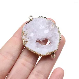 Pendant Necklaces Natural Stone Reiki Healing Clear Quartz Jewelry Connector Irregular Making DIY Necklace Accessories Gift