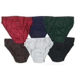 6er-Pack Herren-Bikini-Slips, Unterwäsche, 100 % Baumwolle, einfarbig, Größe M 32–34