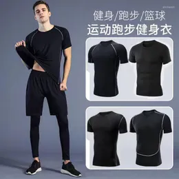 Abbigliamento da palestra Tuta sportiva Uomo Set da corsa Jogging Basket Intimo 2 pezzi Magliette Pantaloncini Collant Abbigliamento sportivo Tuta da fitness Treno