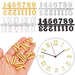 Väggklockor 1Set Diy Clock -siffror Romerska digitala ersättningsdelar Borttagbar hemkonstdeklistermärke Kvarts