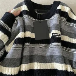 Damen-Kapuzenpullover, fauler Stil, weicher, wachsartiger, gestreifter Pullover für Männer und Frauen im Herbst und Winter, lockerer, lässiger High-End-Hongkong-Wald