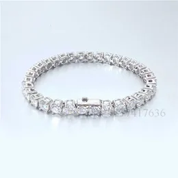 collana catena moissanite Donna Uomo Oro bianco 18 carati 4 mm d Colore Flawless Diamond Paved Bracciale tennis Oro