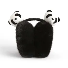 Ear Muffs Ear Muffs New Panda Earmuffs 2023 Autumn Innovative Cute Plush Soft For Girl Woman Christmas Present R231009 Drop Delivery F Dhtqo