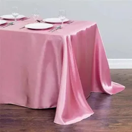 Table Cloth Upscale El Banquet And Wedding Scene Solid Color Rectangle Smooth Satin Fabric Colored Ding P2A3244