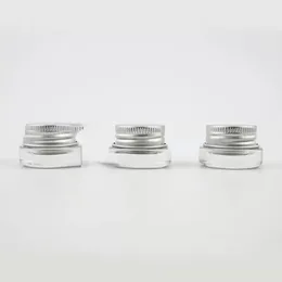 360 X Travel 3G Mini Glass Skin Eye Cream Make Up Jar with Aluminium Lid White Pe Pa Pad 3CC Cosmetic Container Packaging Glass Jar
