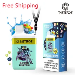 Hot Sale In USA Disposable Vape Box 7000 Puffs E-Cigarette 5% Nic 10 Flavors With Lanyard From Tastefog Manufacturer