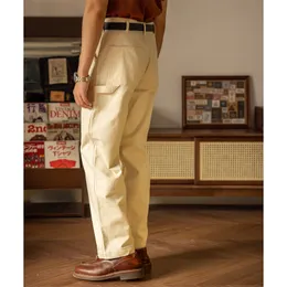 Men's Pants Red Tornado Painter's Pants Cream-Colored Relaxed Straight Men Carpenter Trousers 230425