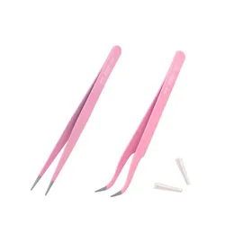 Baking Pastry Tools Tweezer Stainless Steel Antistatic Tweezers Precision Clip Sugar Beads Elbow/Straight Cake Decoration Lx5278 D Dhtre