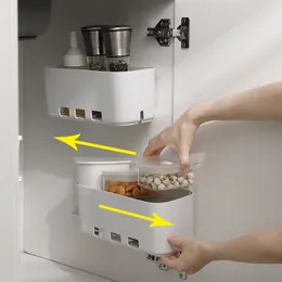 Storage Holders Racks Kitchen Under Sink Organizer Storage Box Wallmounted Door Spices Condiments Kitchen Organizers for Pantry Cabinet Closet Box 230424