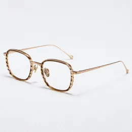 Optyczne okulary dla mężczyzn Kobiety retro projektant 9014-2 Fashion Titanium Fibreglass Rames European and American Square Square Anti-Blue Light Lens z pudełkiem