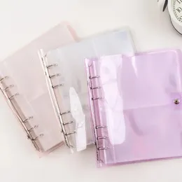 Anteckningar 3/5 tum PO -ram Transparent Loose Leaf Binder A6 Notebook Inner Core Cover Note Book Planner Office Stationery Supplies 231124