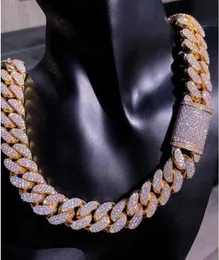 Fina smycken Hip Hop Solid Miami Cuban Necklace 925 Silver VVS Moissanie Diamond Cuban Link Chain Iced Out