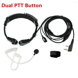 Walkie Talkie Ultradio 2Pin K Plug Throat Microphone Earpiece Extendable Finger PPT/Dual PPT Professional Earphone For Military