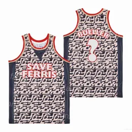 Moive Save Ferris Bueller Basketball Jerseys Film Mans pullover zielony oddychający liceum dla fanów sportu czyste college college emeryt koszulka hiphopowa drużyna szycia