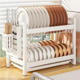 DISH RACKS 1-3LAYERS DISH Torkning Holder Bowl Plate Drainer Rack Spice Storage Sink Stand Tabell Boary Drainboard Kitchen Counter Organizer 231124