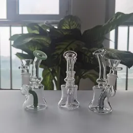 4,5 -calowe zielone małe szklane rury wodne Bongs Recyklery Dab Rig Hookah