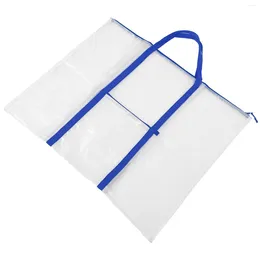 Storage Bags Bag Drawing Board Pouch Artwork Tool File Holder Painting Poster Handheld Blue Ribbon Paper