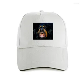 Ball Caps Angry Dog Black Baseball Cap Rottweiler Zabawny projektant najlepszej marki odzież mężczyźni mężczyźni kobiety