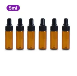 500st 10 ml tomt bärnstensglas Essential Oil Droper Bottle 1/3oz Brown Glass Droper Injektionsflaskor E Liquid Bottle