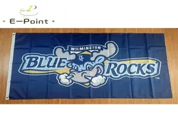 MiLB Wilmington Blue Rocks Flagge 3 5ft 90cm 150cm Polyester Banner Dekoration fliegender Hausgarten Festliche Geschenke336999722889406596