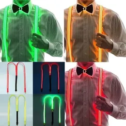 Andra festliga festförsörjningar ledde Neon Light Men Woman Suspender Dancing Lights Wedding Decorations Diy Costumes Glow Festival Accessories in the Dark 231124