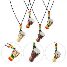 Pendant Necklaces Tambourine African Drum Decoration Pendants Neck Chain Simple Necklace Mini Design Travel Souvenirs