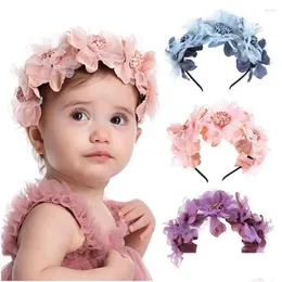 Hair Accessories Baby Headband Girls Crown Princess Kids Bridal Floral For 0-3 Years Child Po Tools Drop Delivery Maternity Othpx