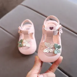 Sandálias sandálias untuk anak perempuan sandália bayi bunga sandália bawah lembut putri bayi baru anak perempuan sepatu balita ujung tertutup musas pana 230425