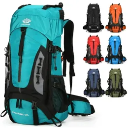 Sacos ao ar livre 60L Camping Mochila Homens Saco de Viagem Escalada Mochila Grande Caminhadas Pacote de Armazenamento Montanhismo Esportes Ombro 231124