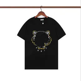 2023 Tiger Head New Designer Men's Brodered T-shirt Summer Loose Fashion Tide Märke broderad t-shirt