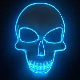 Маски для вечеринок Маскарад Хэллоуин светящаяся маска светодиодная вечеринка ужасов ночной клуб призрак лицо 231124