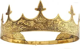 Hair Clips Crown Jewelry Royal King Diadem Men Metal Big Tiaras For Halloween Costume