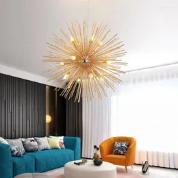 Pendant Lamps Postmodern Gold Silver LED Chandelier Living Room Bedroom Kitchen Aisle Corridor Salon Bar Metal Decoration E14