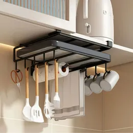 Dish Racks Kitchen Hanging Organizer Rack under skåpets pappershandduk Rags Hanger Cutting Board Pot Cover Holder förvaringshyllkrokar 231124