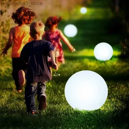 Lawn Lamps Glowing LED Garden Ball Light Outdoor Globe Lawn Lamps Rechargeable for Christmas Wedding RGB Swimming Floating Home Party Decor Q231125