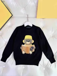 Lüks yürümeye başlayan çocuk yüksek kaliteli erkek kızlar hoodie beden 100-150 çocuk tasarımcı kıyafetleri ayı desen bebek örgü kazak nov25