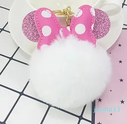 Schlüsselanhänger Modestil Fell Pompon Ball Flauschige Schlüsselanhänger für Frauen Auto oder Halter Schmuck