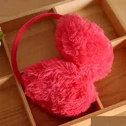 Kulak muffs kulak muffs rüzgar geçirmez kulaklık yumuşak sıcak düz renkli peluş örgü açık moda kış r231009 damla teslimat moda erişimi dh2kv