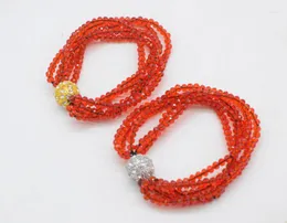 Bangle ! Red Quartz Faceted Roundel 4mm Bracelet 7.5inch Wholesale Beads FPPJ Nature