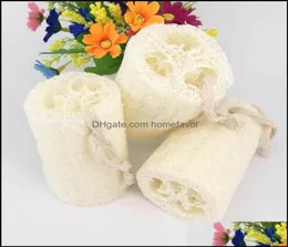 Escovas de banho Esponjas Purificadores Acessórios de banheiro Home Garden Natural Loofah Body Wash Toalha de banho Esponja Scrubber S Dh8Nk8785417